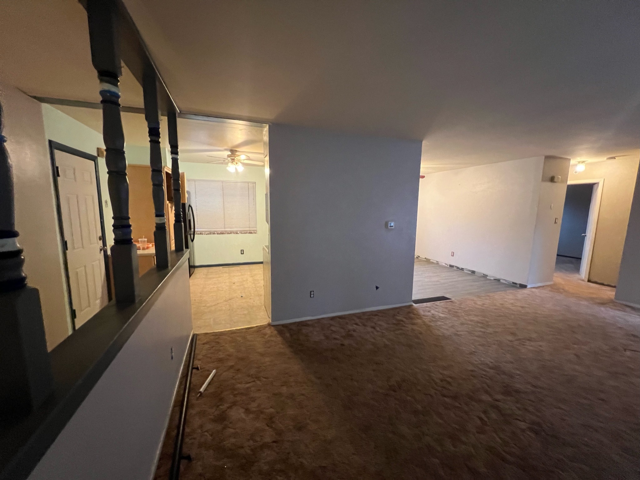 Kitchen and living space before renovation